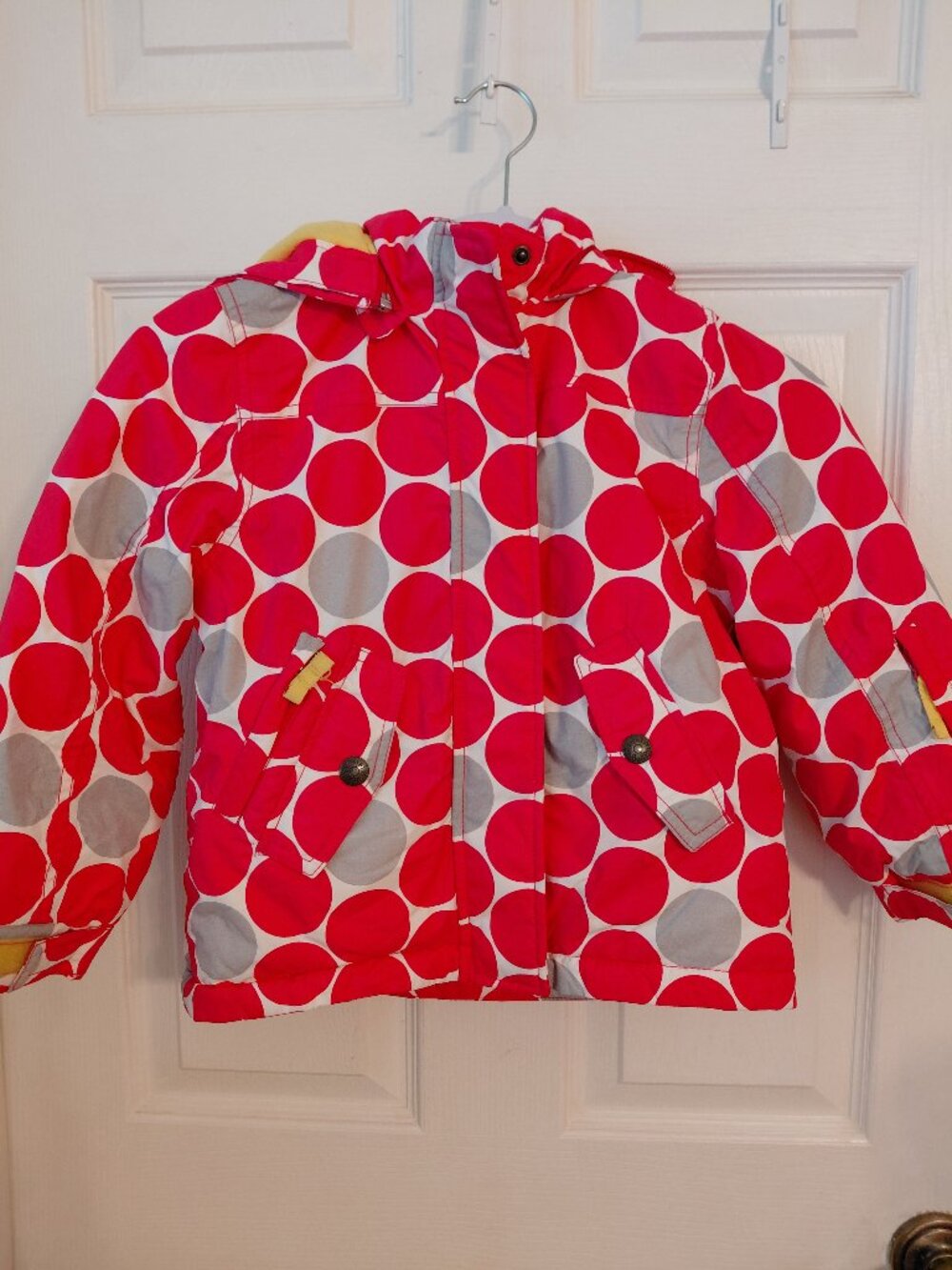 Mini Boden Pink Yellow Coat Jacket Kids Youth 4/5